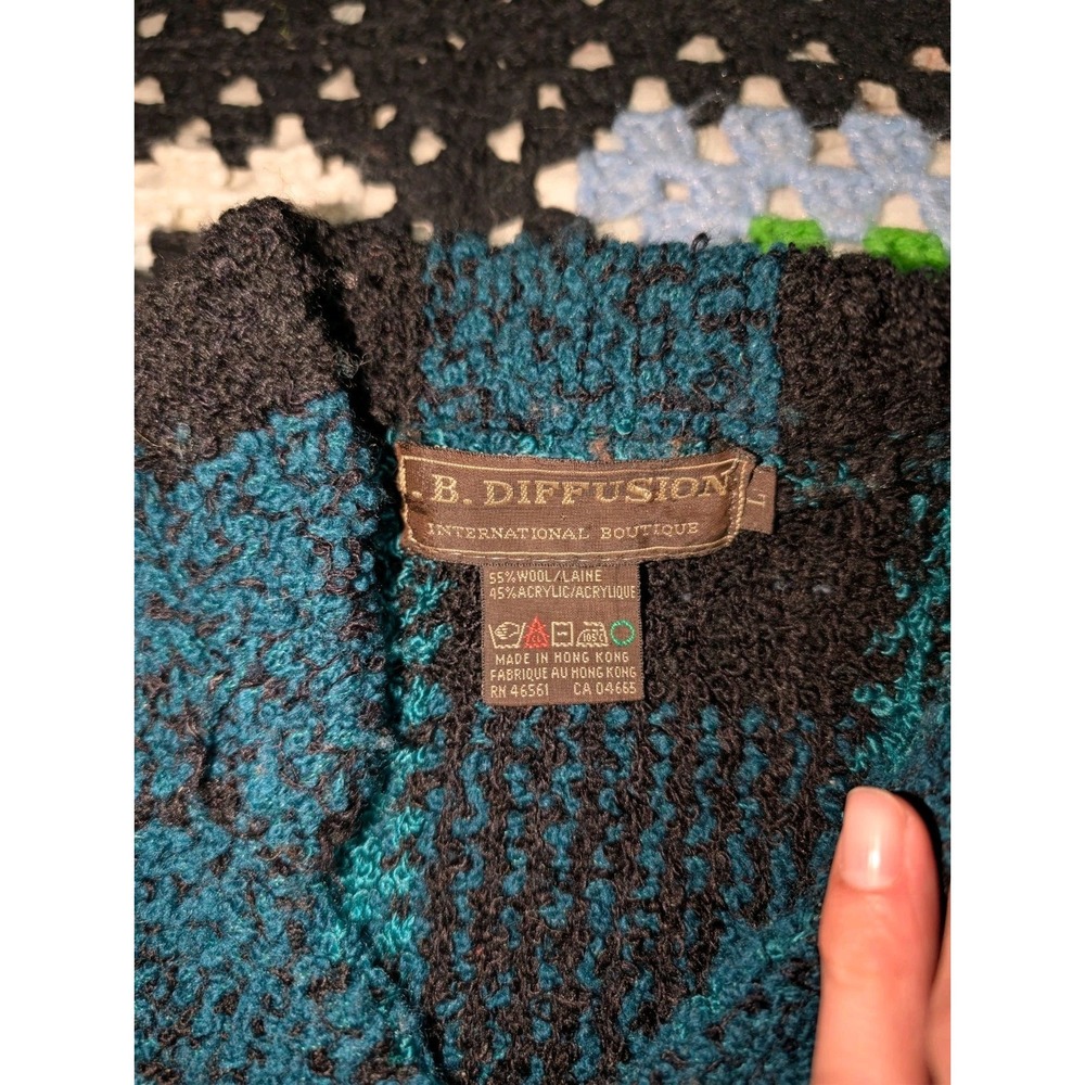 Vintage I.B. Diffusion Cardigan Sweater 1990's Wool Blend Women's Large - Picture 4 of 6